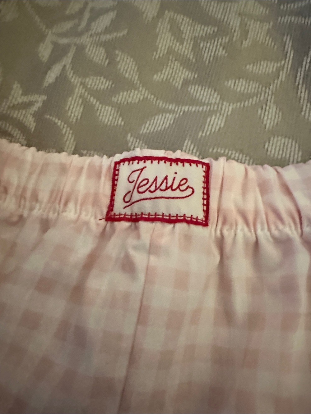 Disney Light Pink Gingham High-Waist Lounge Shorts. Toy Story-Jessie shorts. - Picture 3 of 7